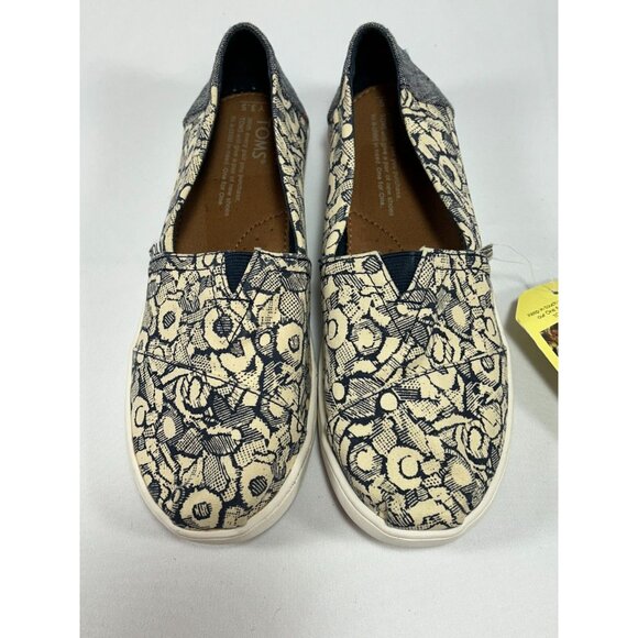 TOMS Alpargata Canvas‎ Youth 3.5 Navy Floral Camo NWT#10010695 - Picture 2 of 7